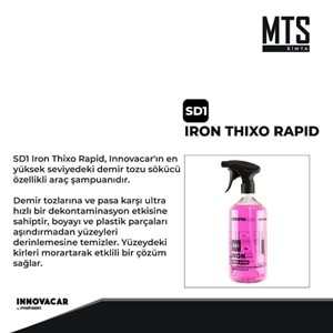 INNOVACAR SD1 IRON THIXO RAPID Demir Tozu Çözücü Araç Yıkama Şampuanı - 1 lt